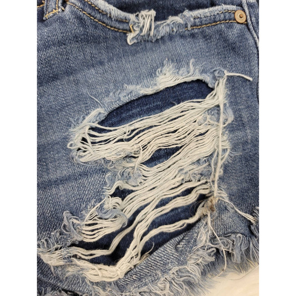 KanCan Short Destroyed Frayed Hem Denim Jean Shorts Women's S - Picture 2 of 8